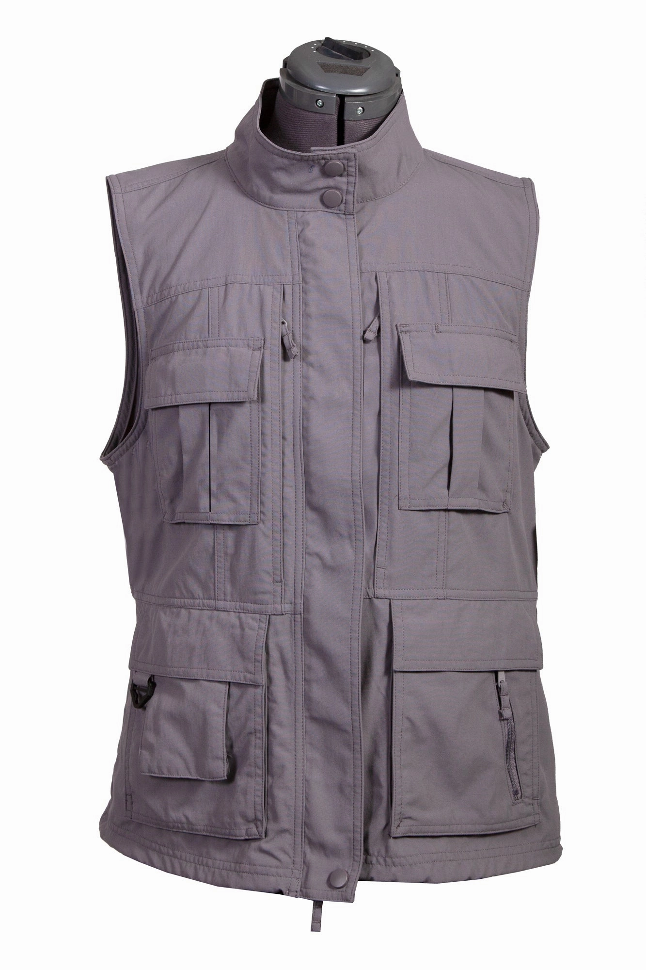 Scully Womens Silver Nylon Petite Pocket Vest VentilatedPanels Warm Lining