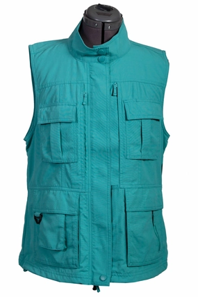 Simple Urban Layer Mild Weather Scully Womens Teal Nylon Multi-Pocket Vest