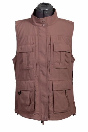 Scully Womens Toffee Nylon Petite Pocket Vest Travel Comfort Modular Layering Compatibility
