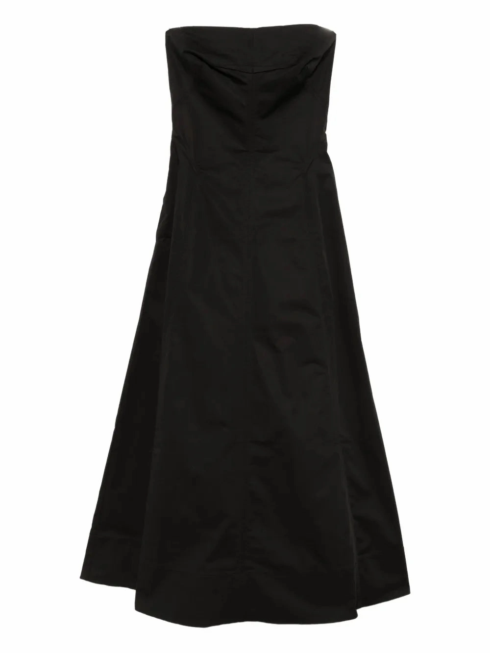 Elegant formal outfit Refined Mood Sculpted Cotton Strapless Dress in Black