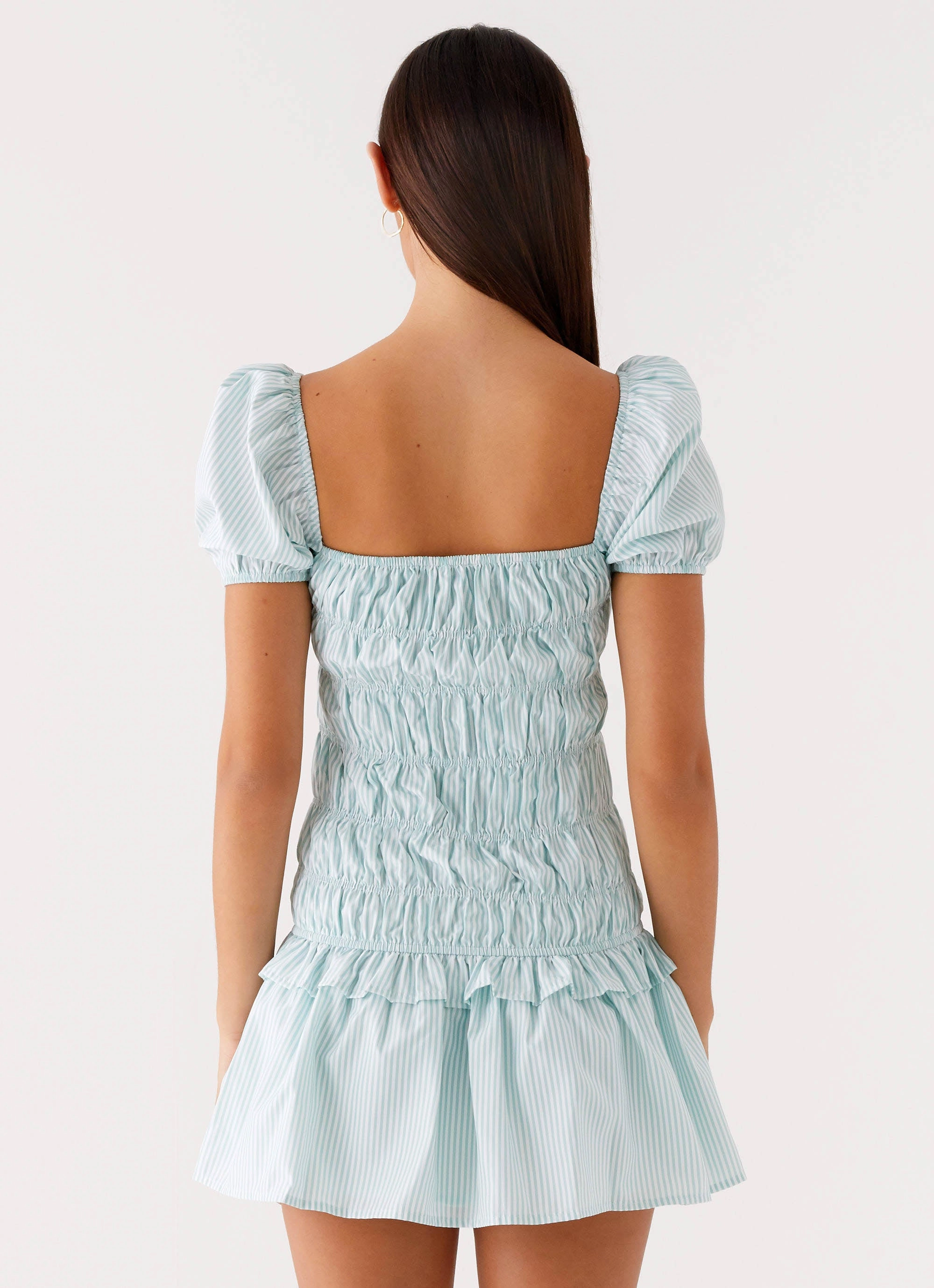 Yolene Mini Dress - Green Gingham Stylish dinner attire