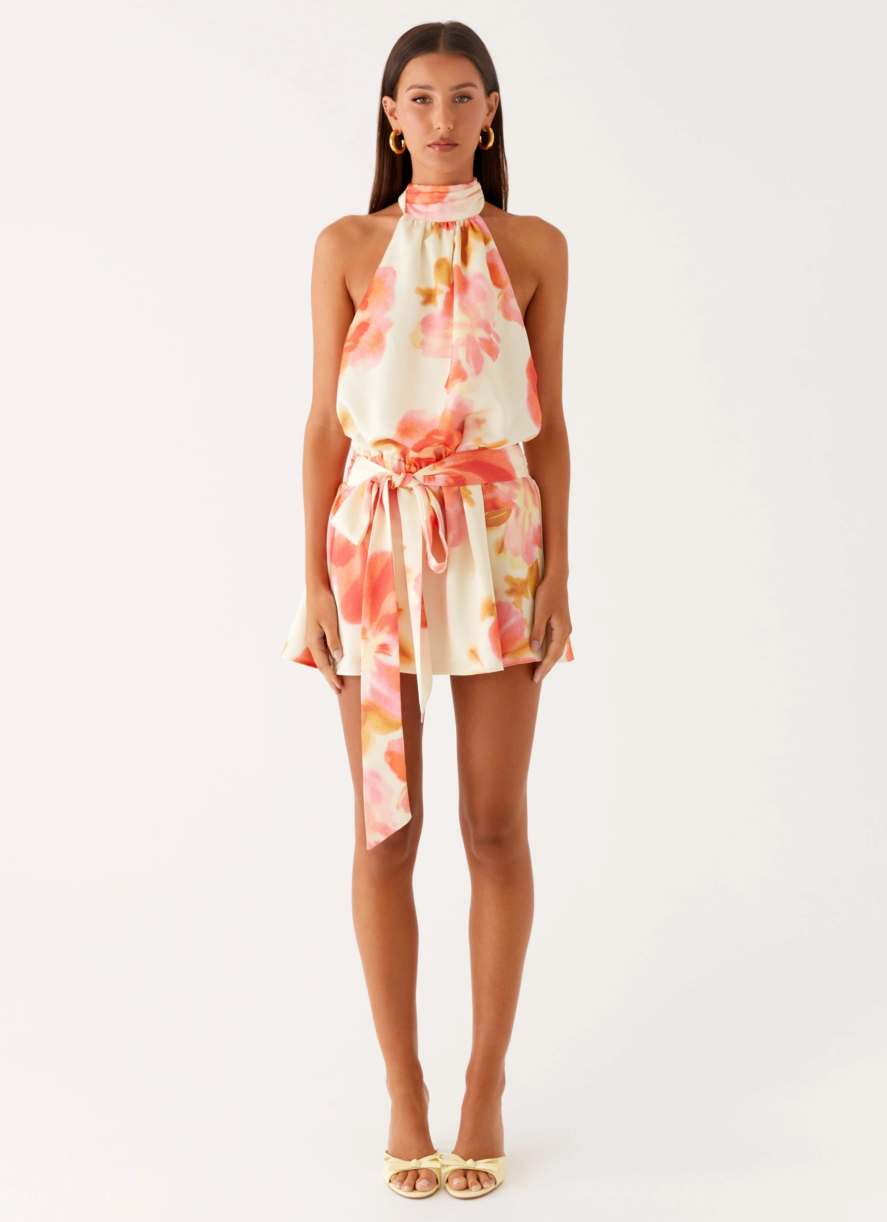 Lazy Pick Diablo Backless Mini Dress - Mimosa Blossom