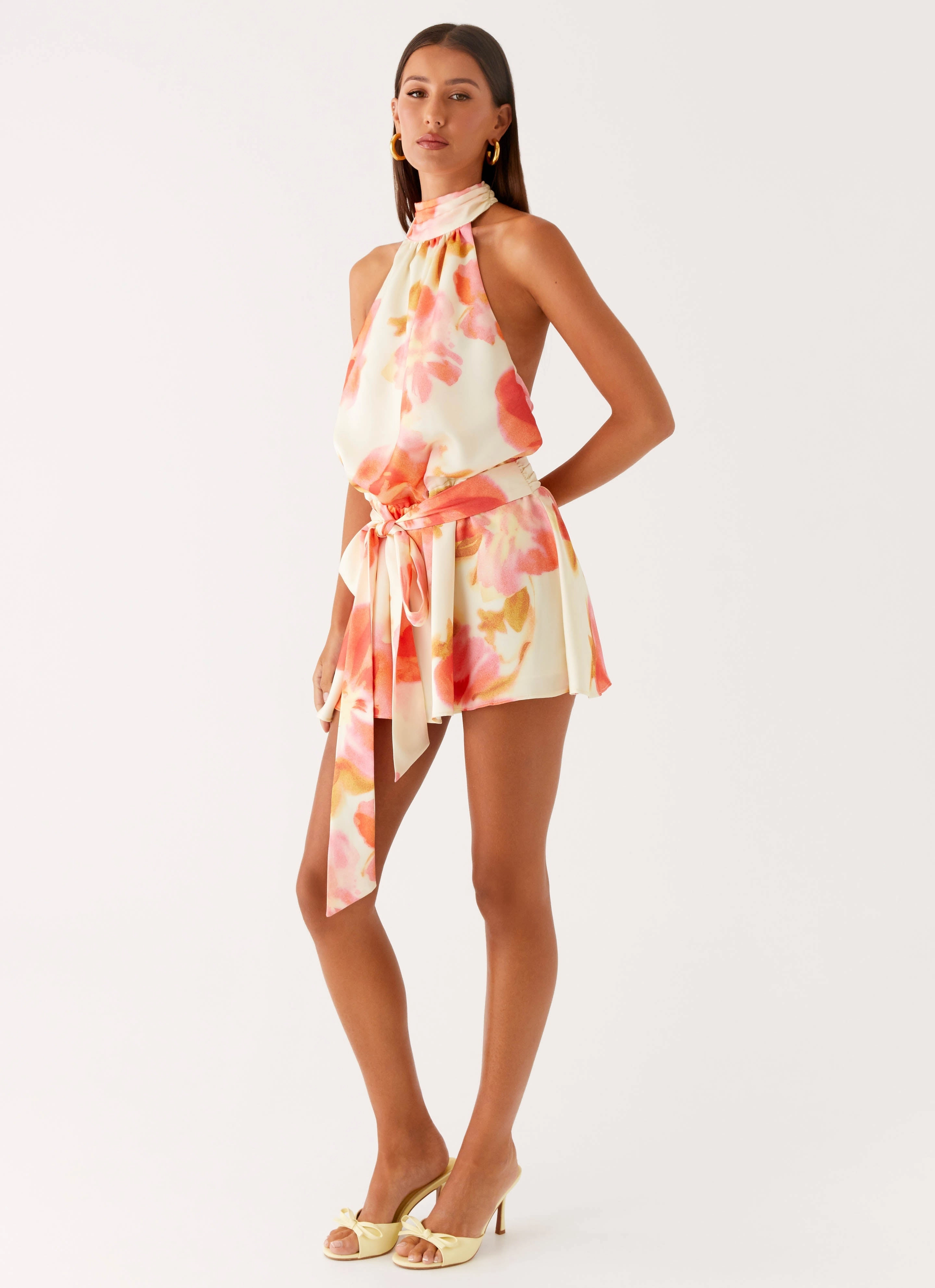 Diablo Backless Mini Dress - Mimosa Blossom Light And Airy