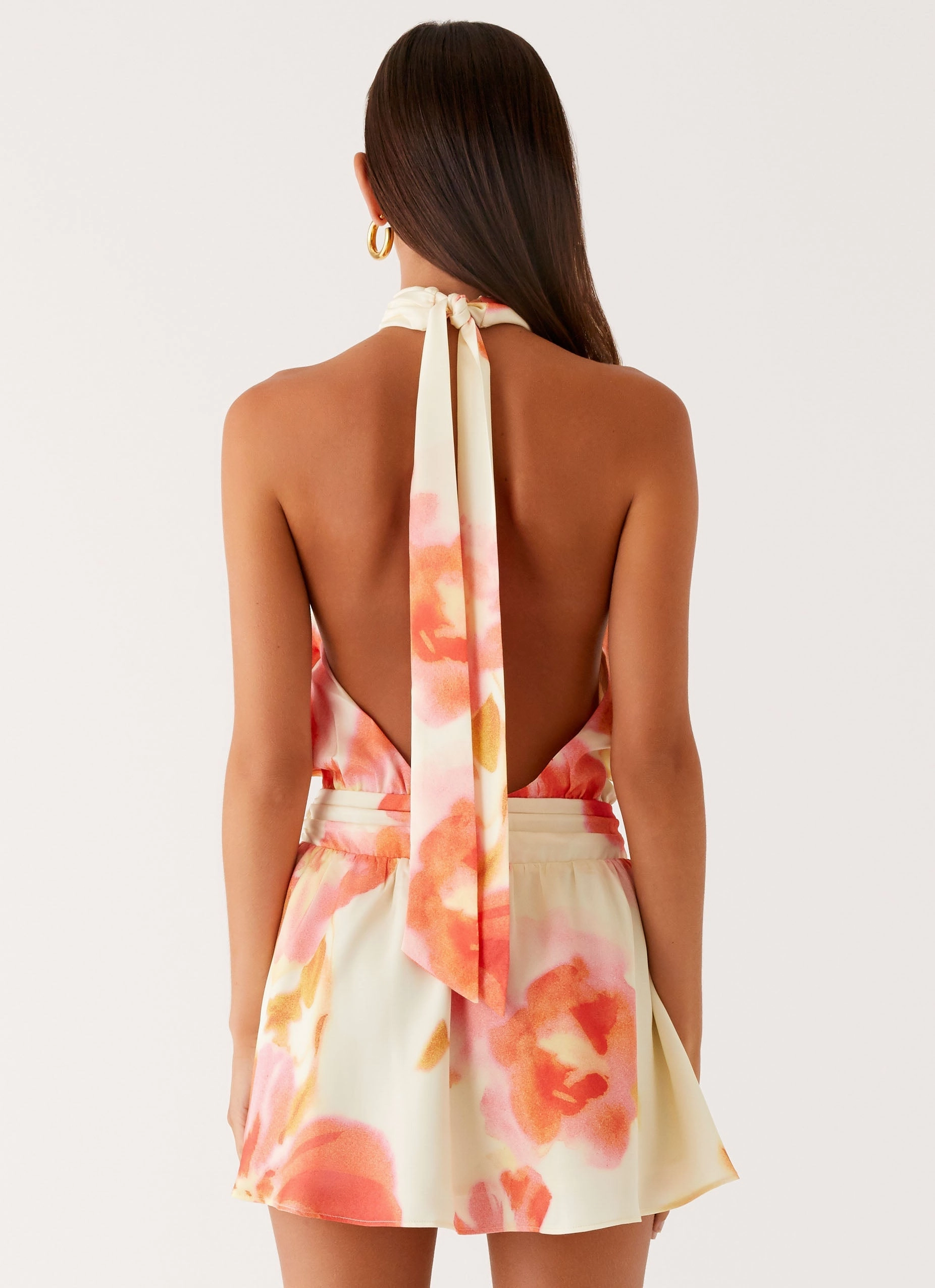 Diablo Backless Mini Dress - Mimosa Blossom Comfy Wear Spring Ready