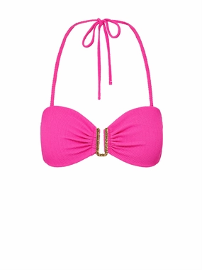 Water Play Cindy Top Shocking Pink Textured Stripe