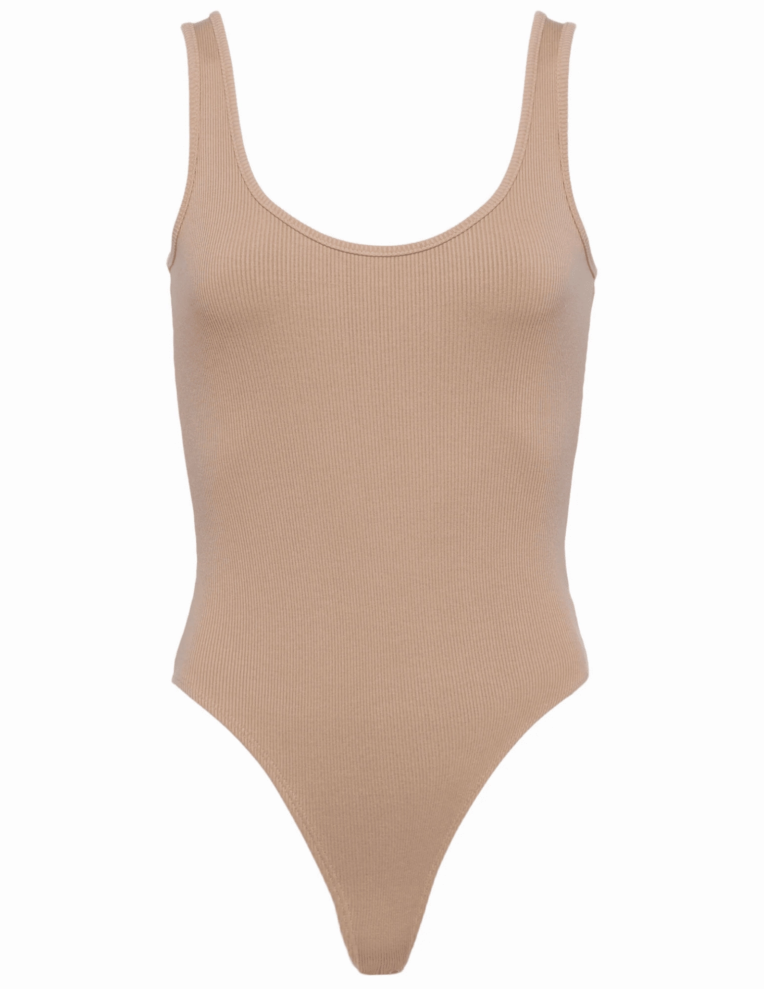 SecurePockets L'AGENCE Nica Scoop Neck Bodysuit in Cappuccino