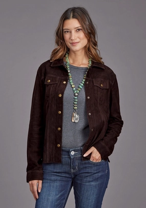 Temperature Regulating Lining Stetson Womens Suede Shirt Brown Lamb Leather Leather Jacket