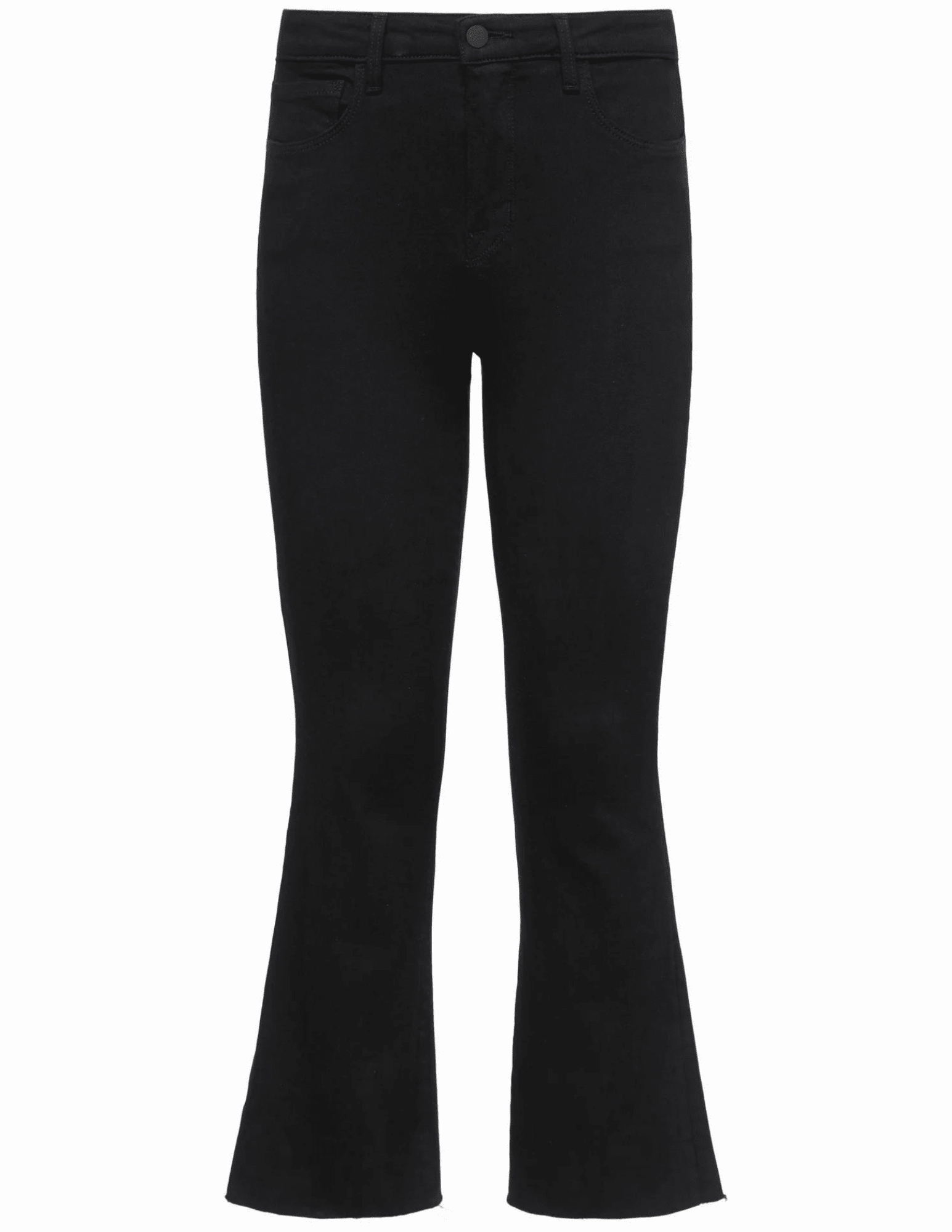 Anti Pilling Textile L'AGENCE Kendra High Rise Crop Flare Jeans In Black