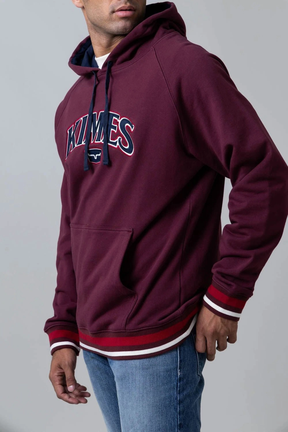 Kimes Ranch Mens Kubo Burgundy 100% Cotton Hoodie Casual Street Style