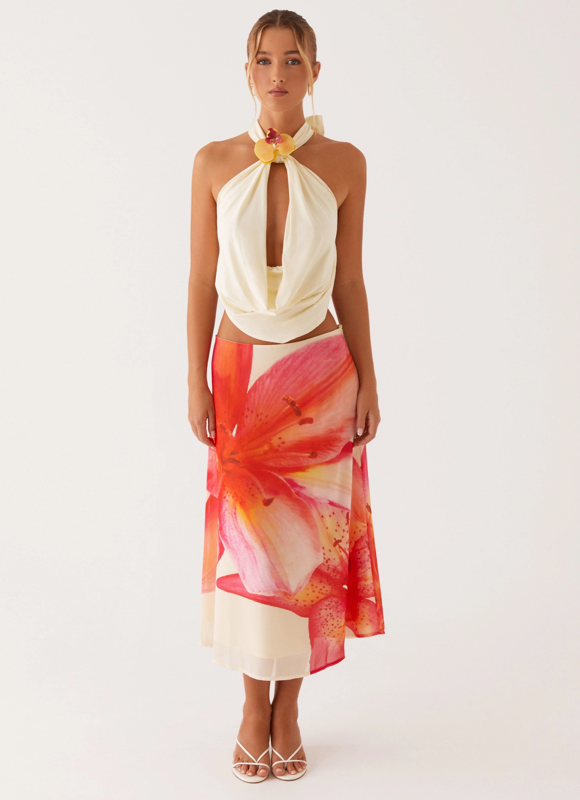 AdjustableNeckline Paradisa Top - Yellow