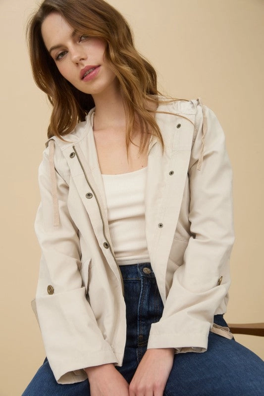 Everyday Active Style Genie Snap Button Zip Up Hoodie