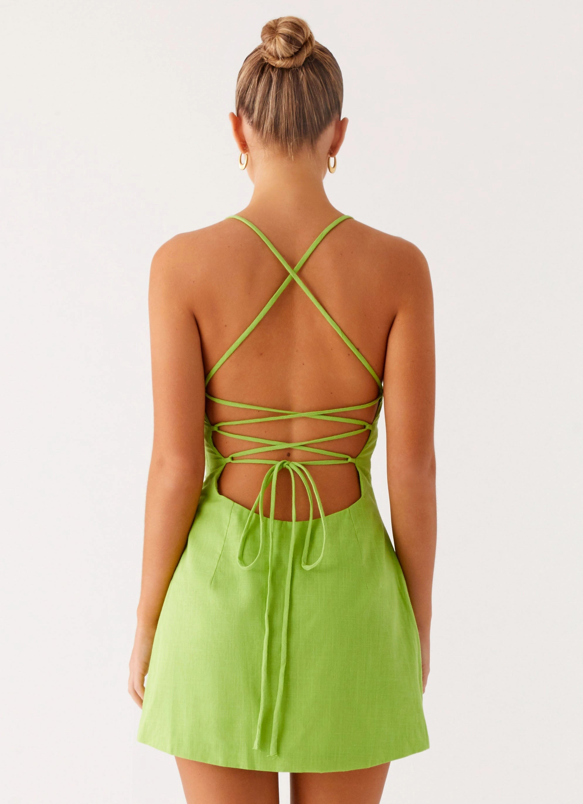 Seaside Escape Mini Dress - Lime Winter Layer Zip-Closure