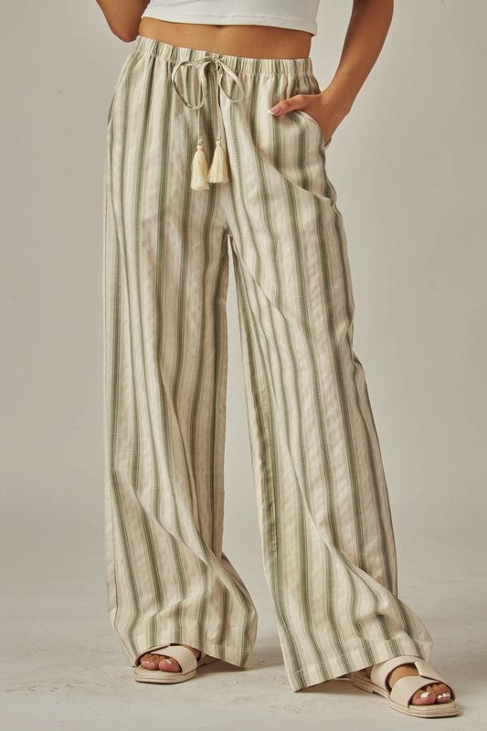 Chic Vibe Smart Fit Everleigh Striped Relaxed Wide Leg Linen Pants