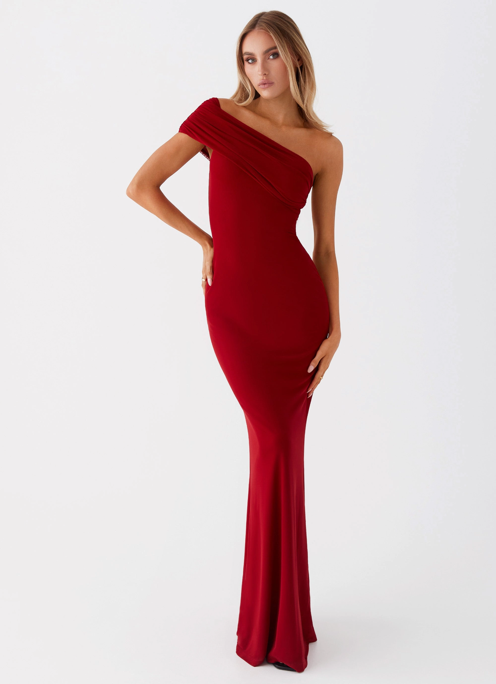 Reine Maxi Dress - Red Breathable-Lining Soft-Lining