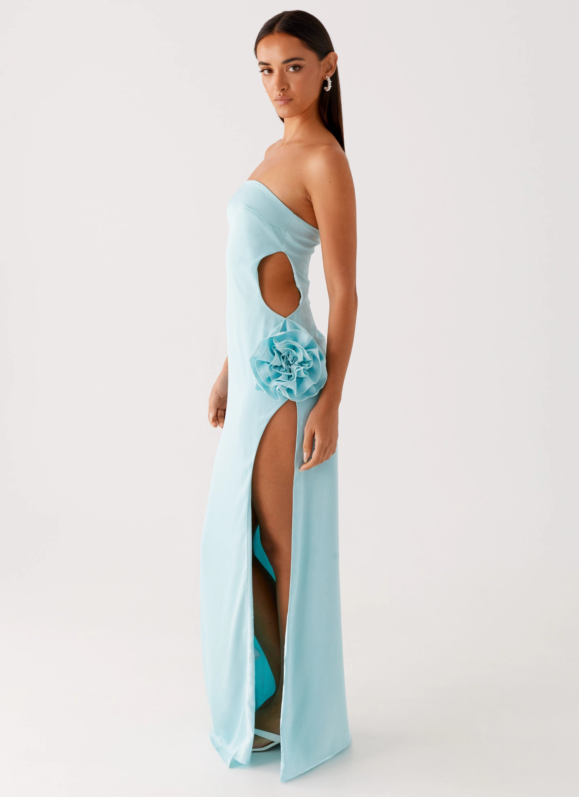 High Hemline Fenway Strapless Maxi Dress - Mint