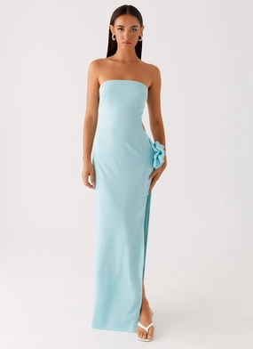 Fenway Strapless Maxi Dress - Mint Garden Scene