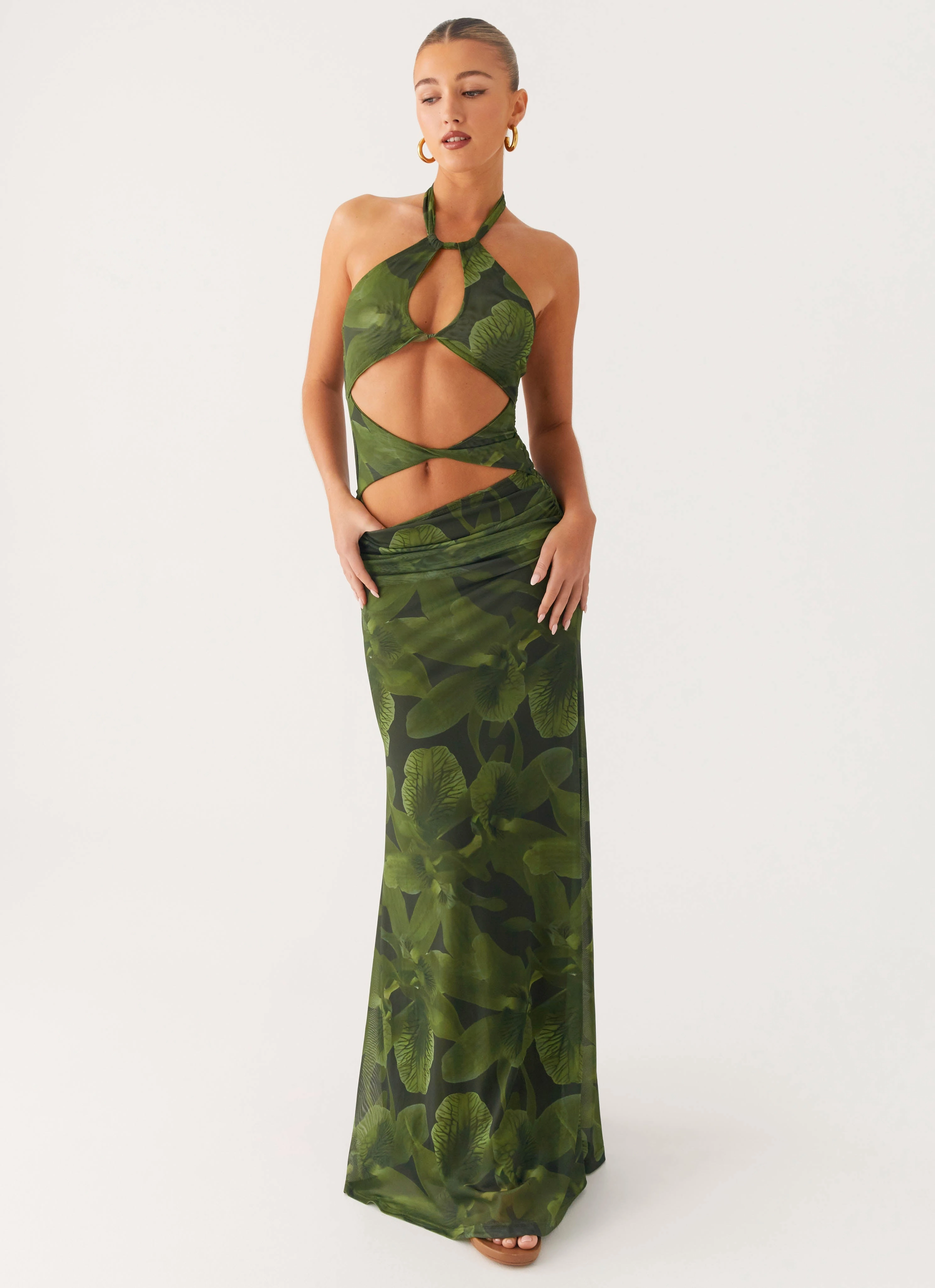 Flowy-Shape Tatyana Maxi Dress - Tropic Floral