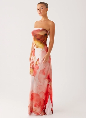 Office Layer Kunis Maxi Dress - Peach Rose
