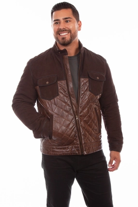 Quick drying material Scully Mens Chocolate Suede Quilted Jacket