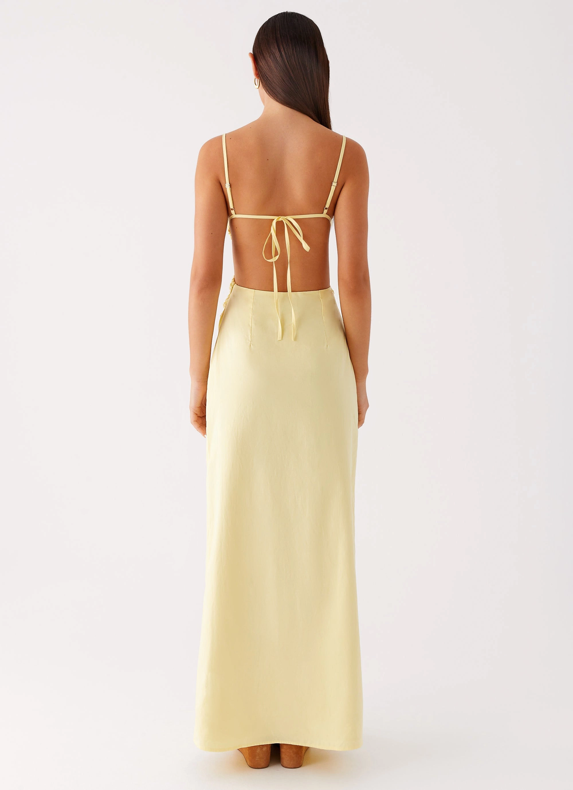 Layered-Sleeve Selah Maxi Dress - Yellow