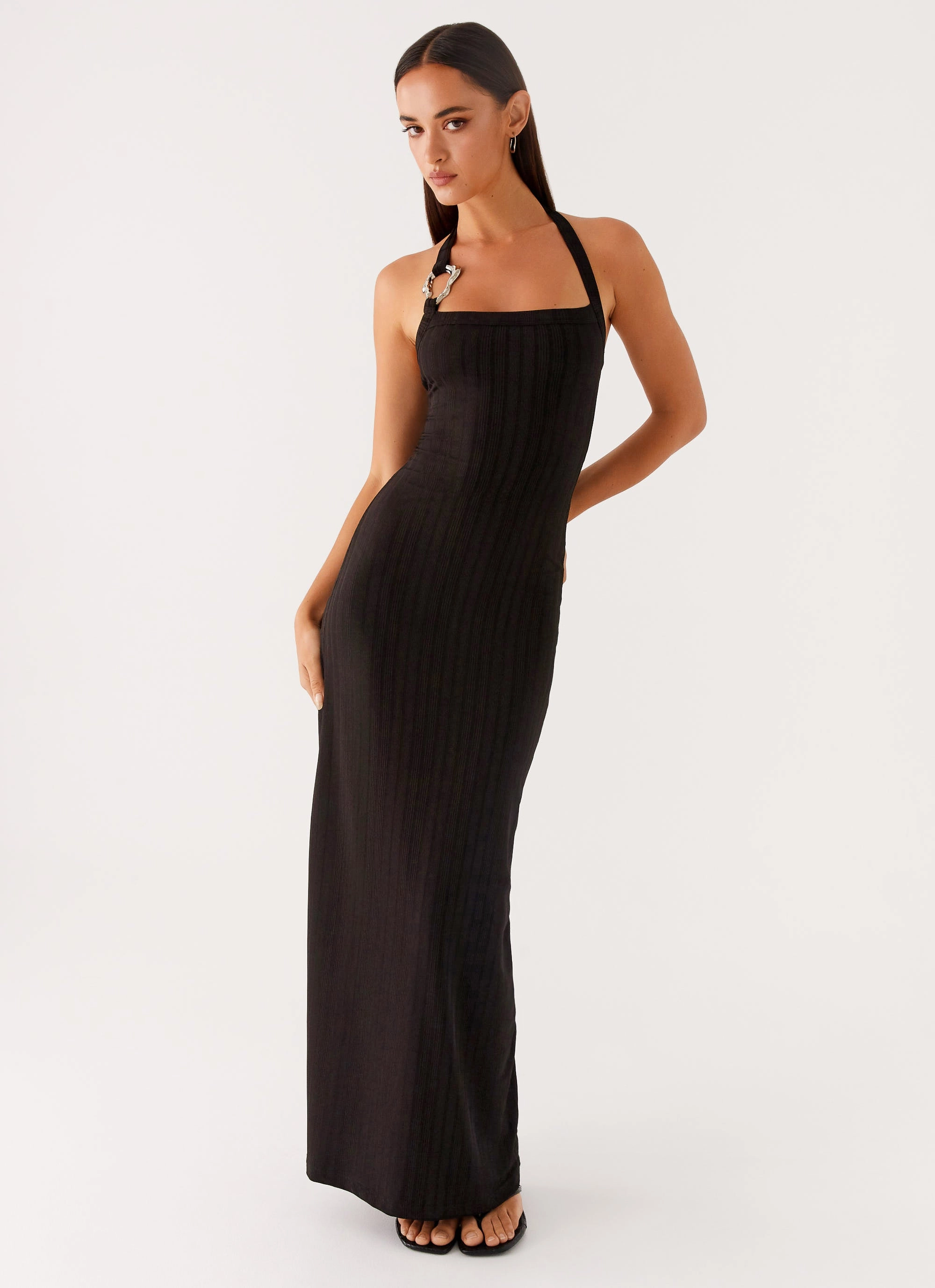 travel mode WrinkleResistantFinish Selene Maxi Dress - Black