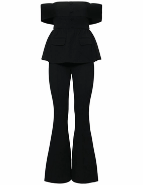 Urban Style Self-Portrait Crepe Off Shoulder Jumpsuit SALE