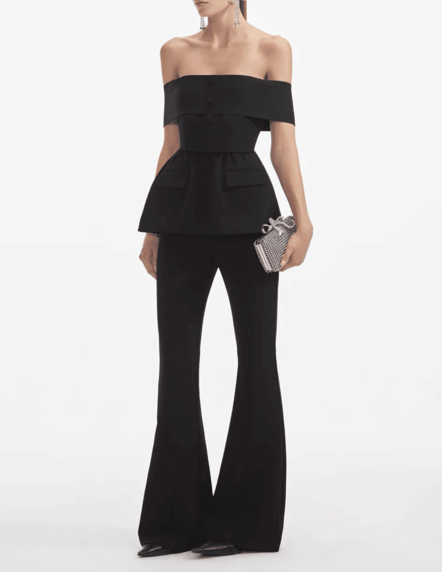 Comfortable Shape Self-Portrait Crepe Off Shoulder Jumpsuit SALE