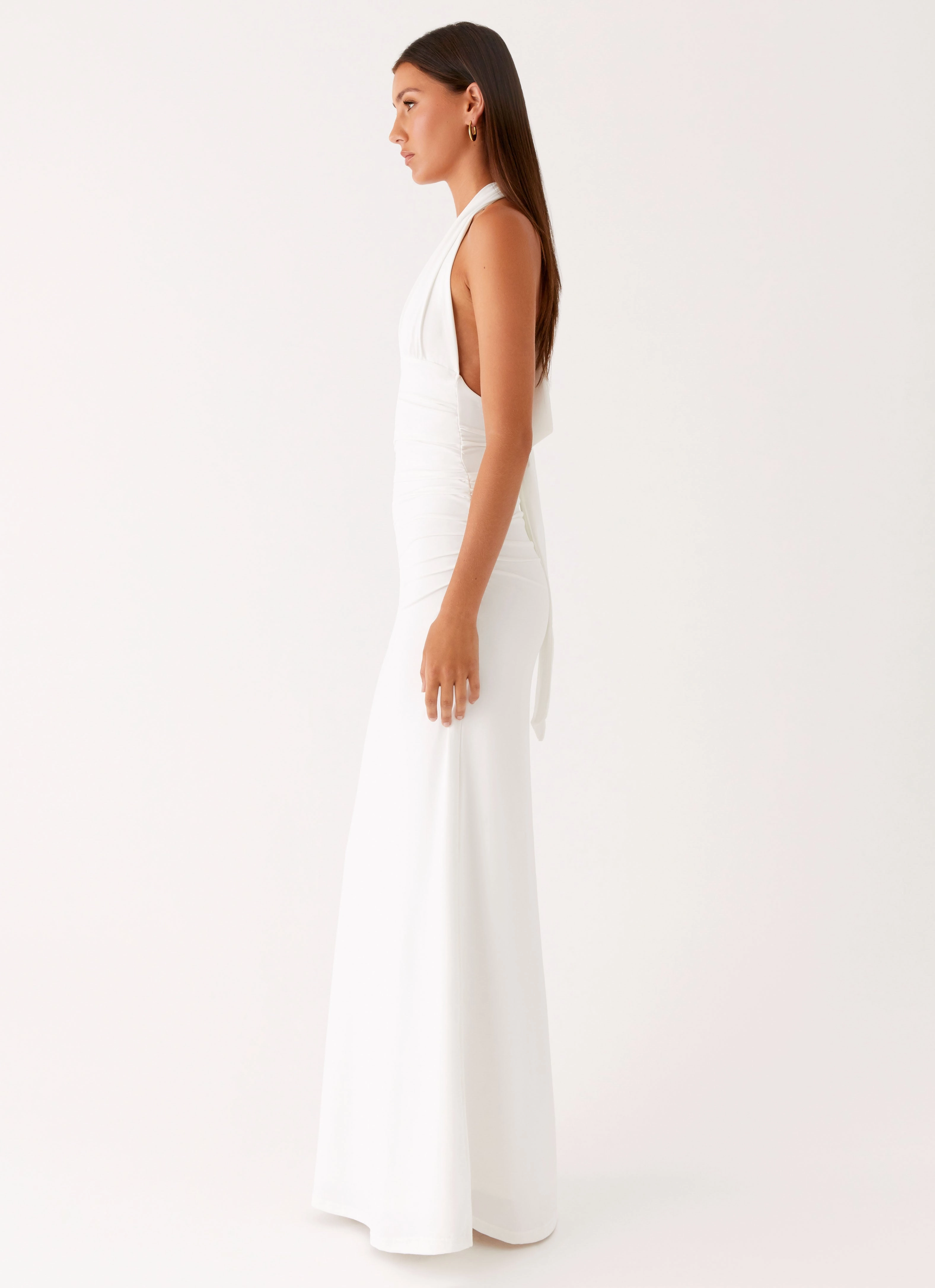 Modern Appearance Ilaria Halter Maxi Dress - White