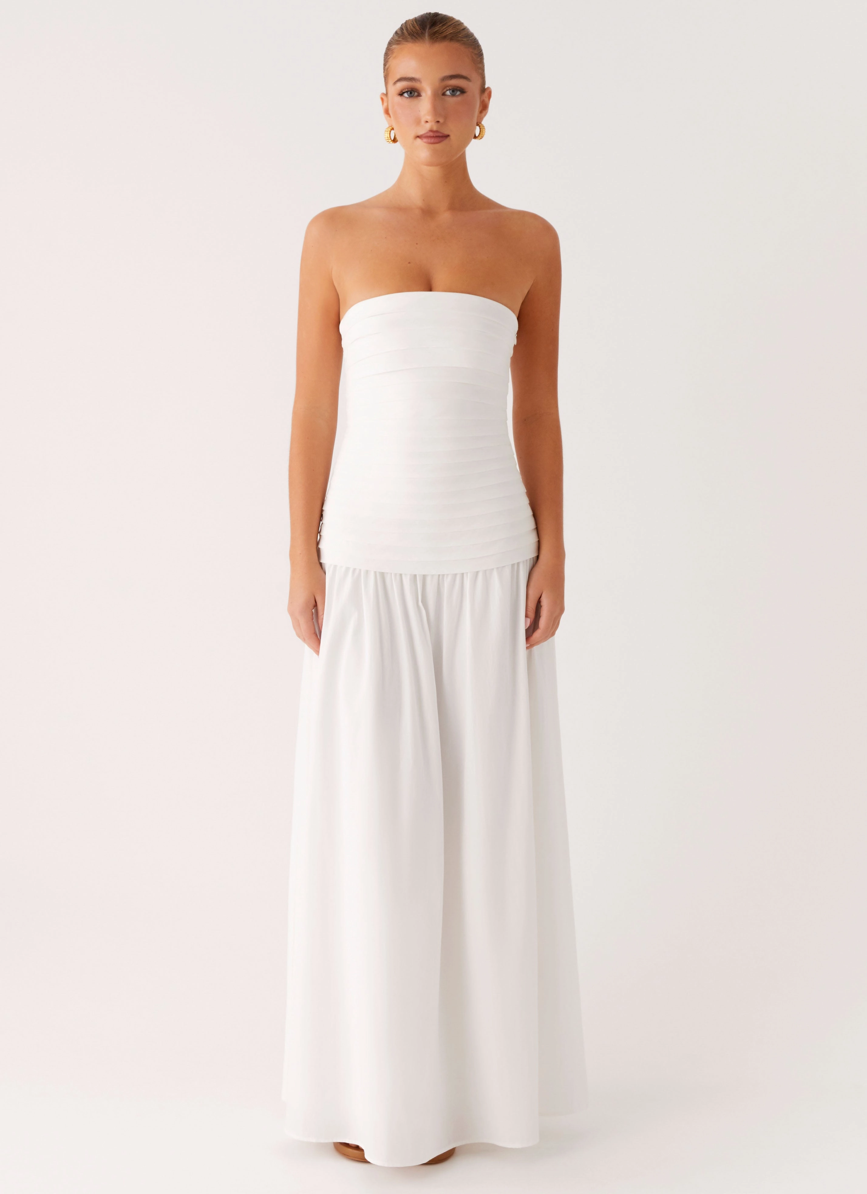 Tyrah Maxi Dress - White Cozy and Comfortable Crisp Look