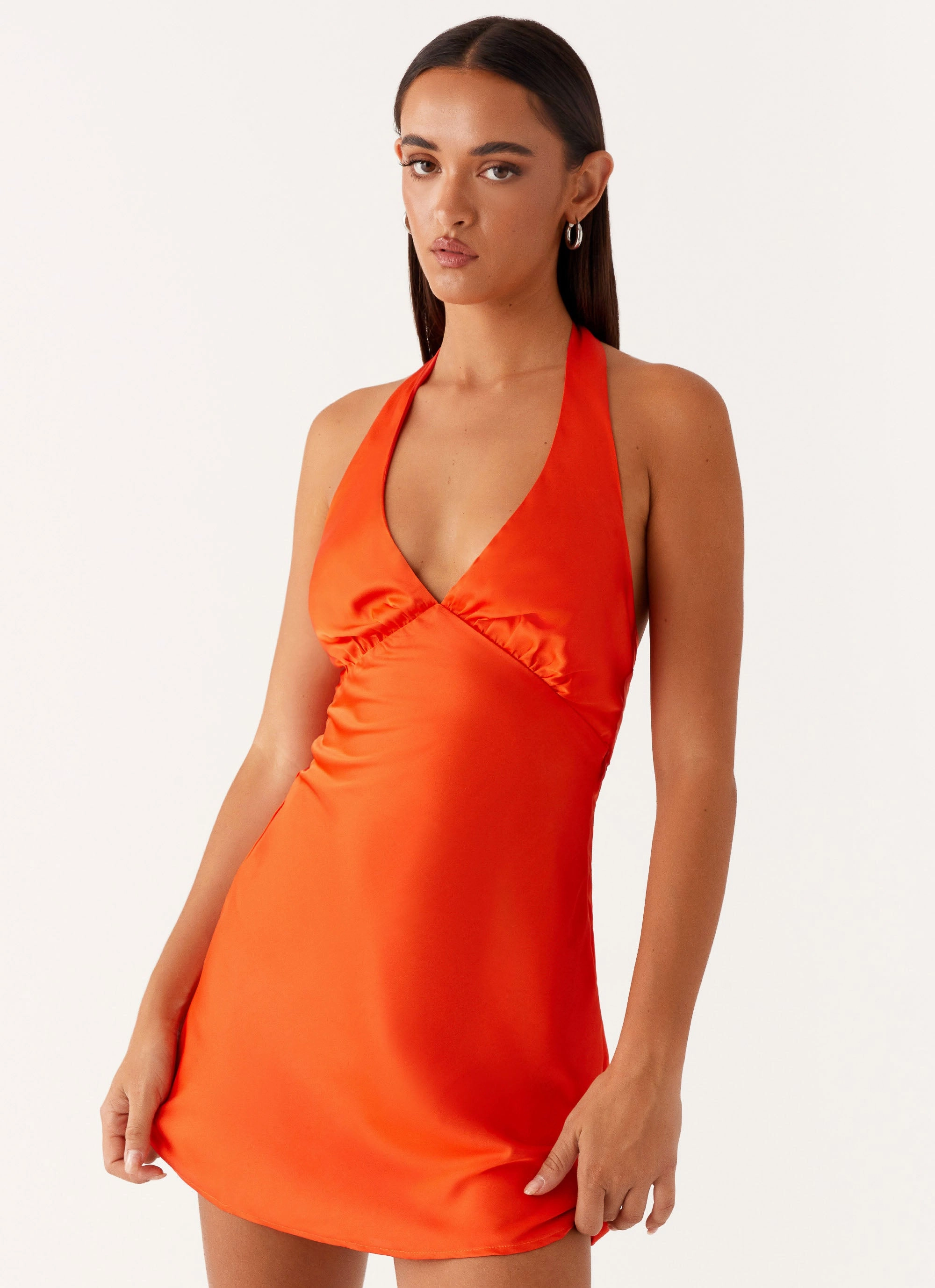 Heavy Hearted Mini Dress - Orange Chill Comfort