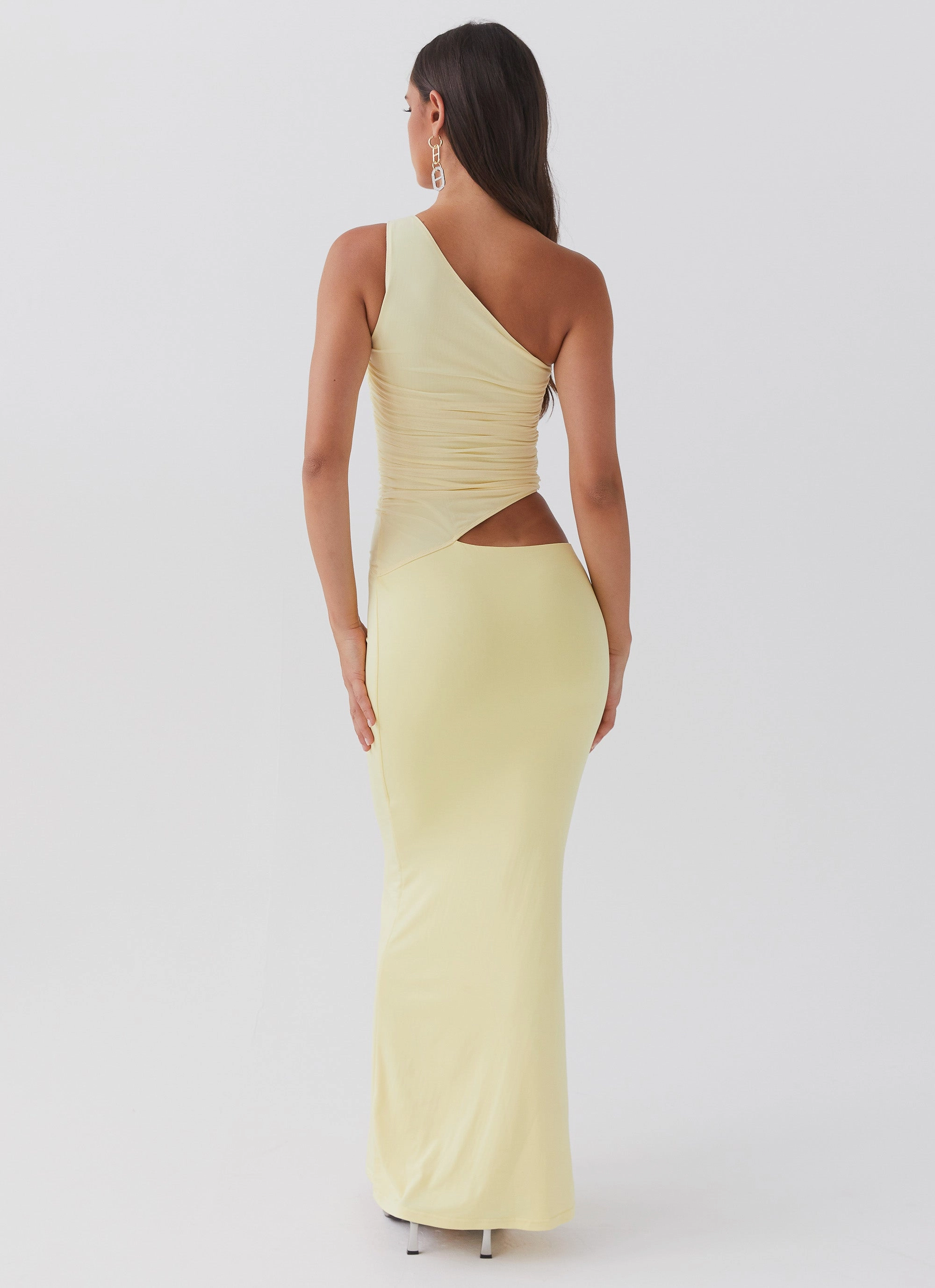 Seranella One Shoulder Maxi Dress - Lemon Perfect for Layering Easy Wrap