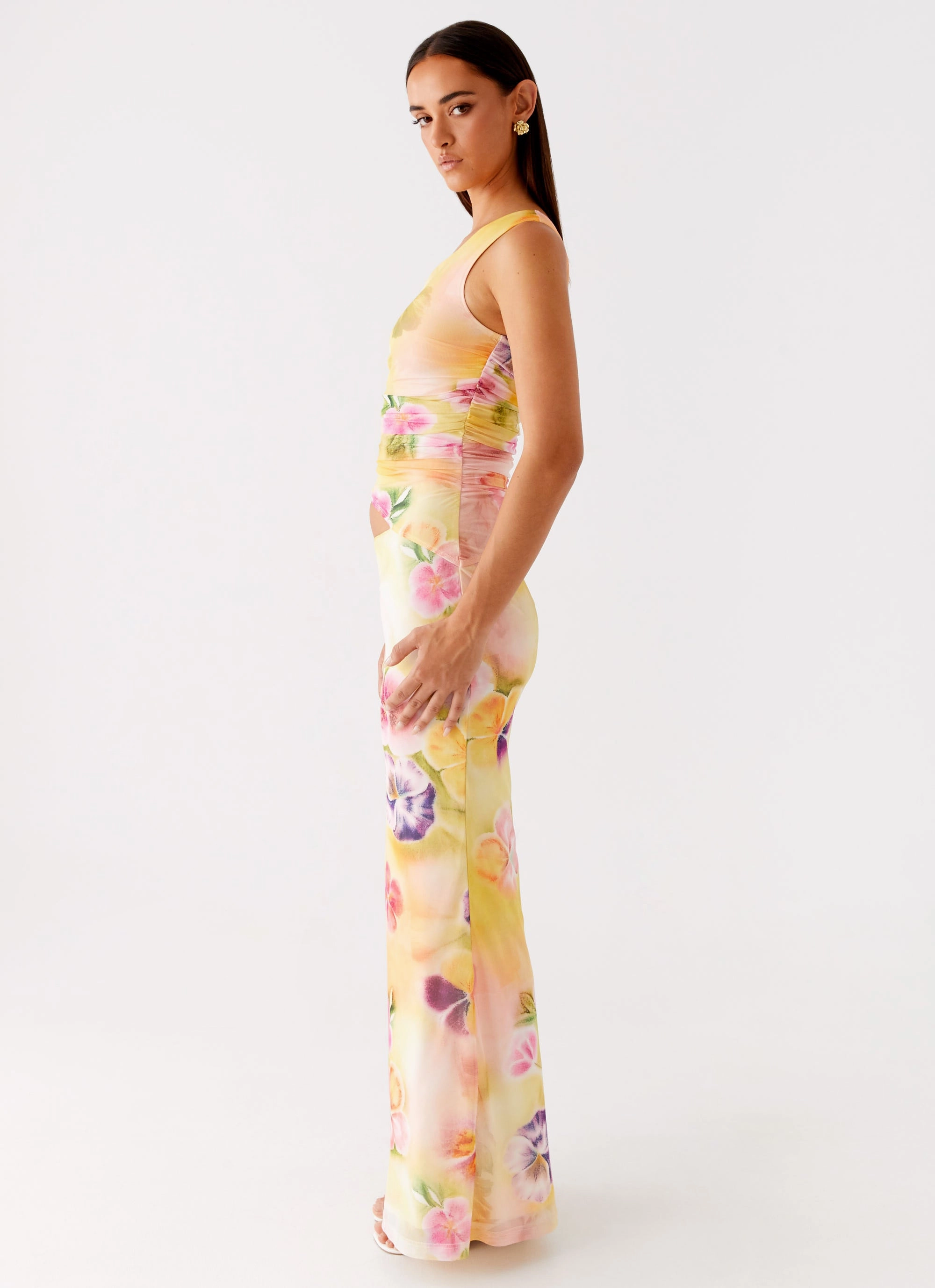 Seranella One Shoulder Maxi Dress - Sunburst Floral Casual day-to-night piece