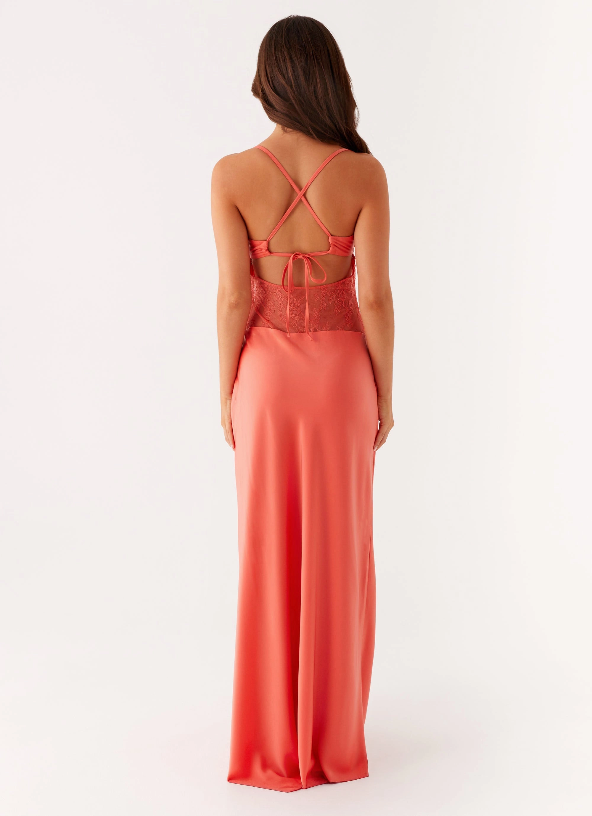 Shae Maxi Dress - Tangerine Elegant Outline