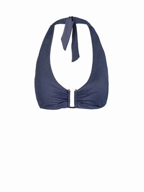 Shana Top In Indigo Twill Full Coverage Design