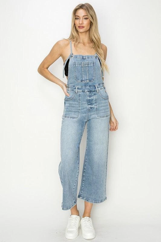 MidweightJersey High Neck Design SHANNON CROP STRAIGHT OVERALLS S-XL