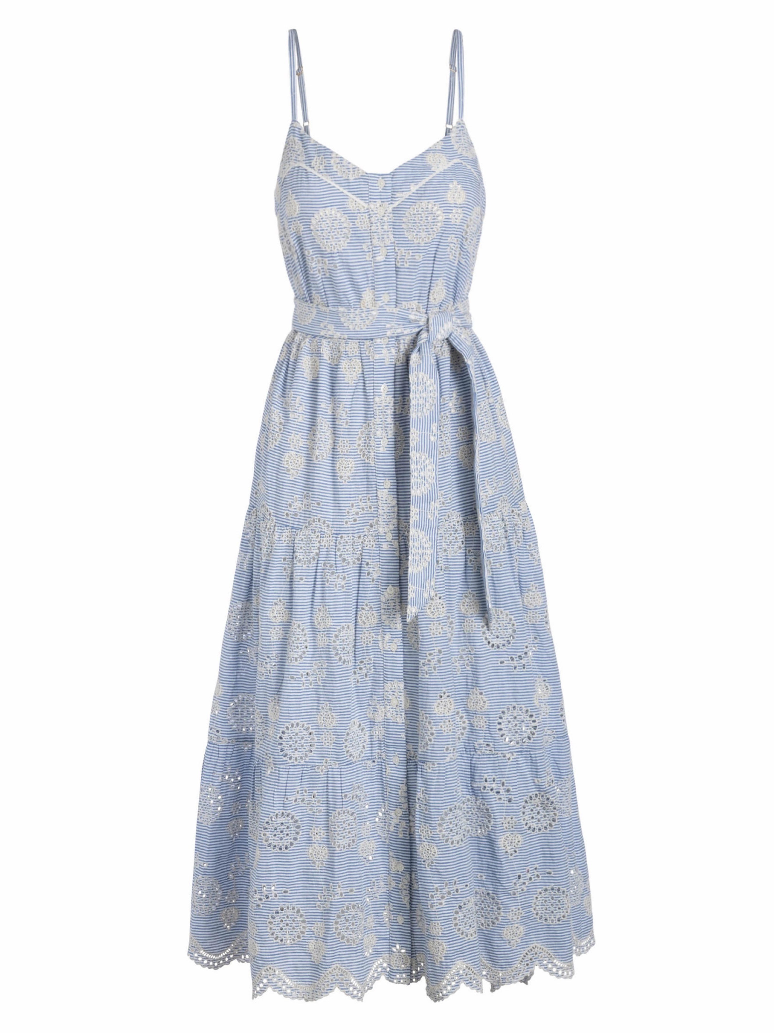 Fluid Shape Day Glow Addyson Dress In Sky/Natural Eyelet