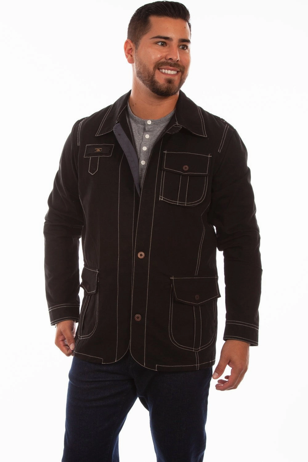 Scully Mens Black 100% Cotton Departure Jacket Survival Use