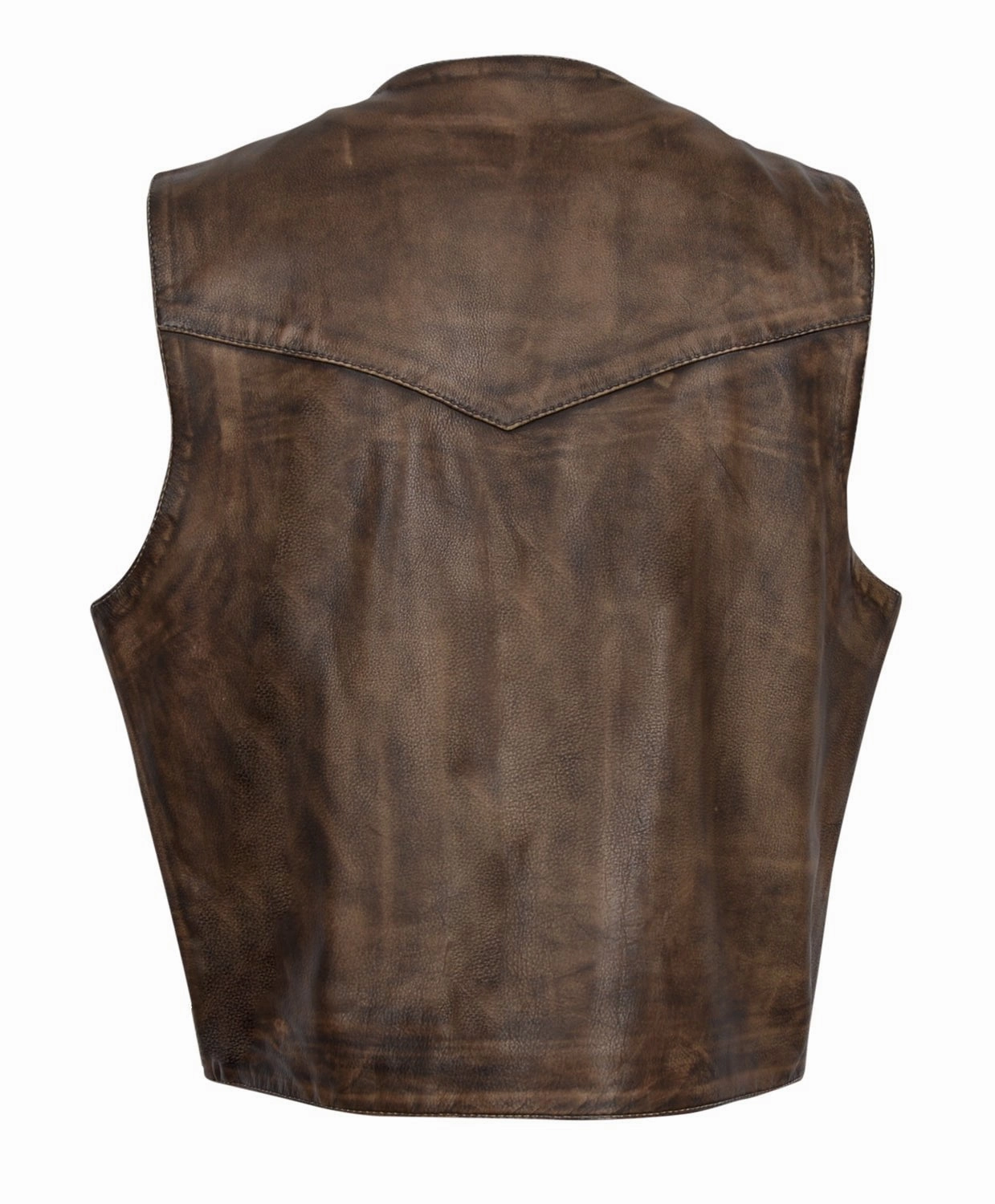 Eco Dye Process Versatile Styling STS Ranchwear Mens Chisum Vintage Brown Leather Leather Vest