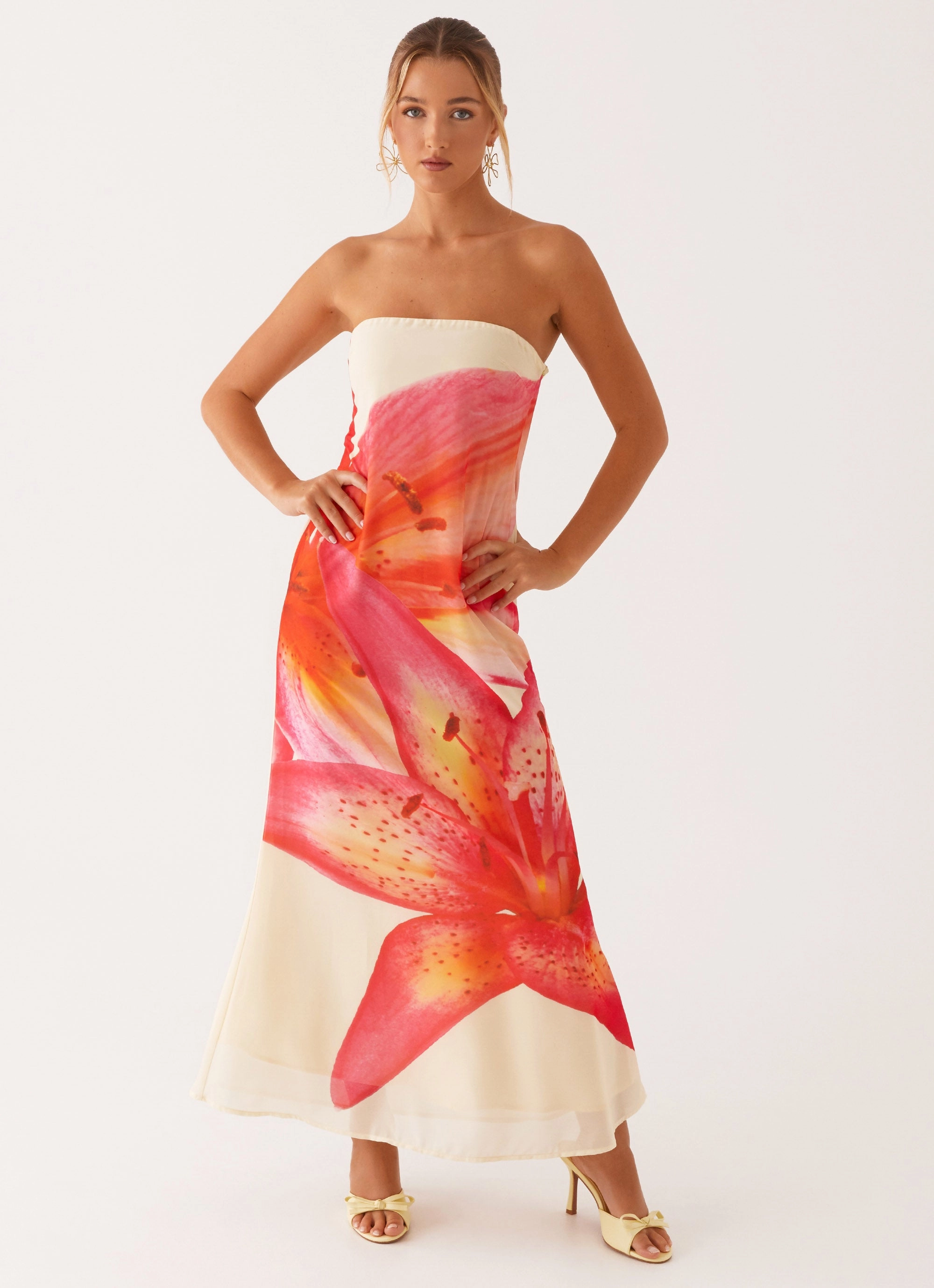 Darcy Maxi Dress - Yellow Floral Summer Ready Feminine Cut