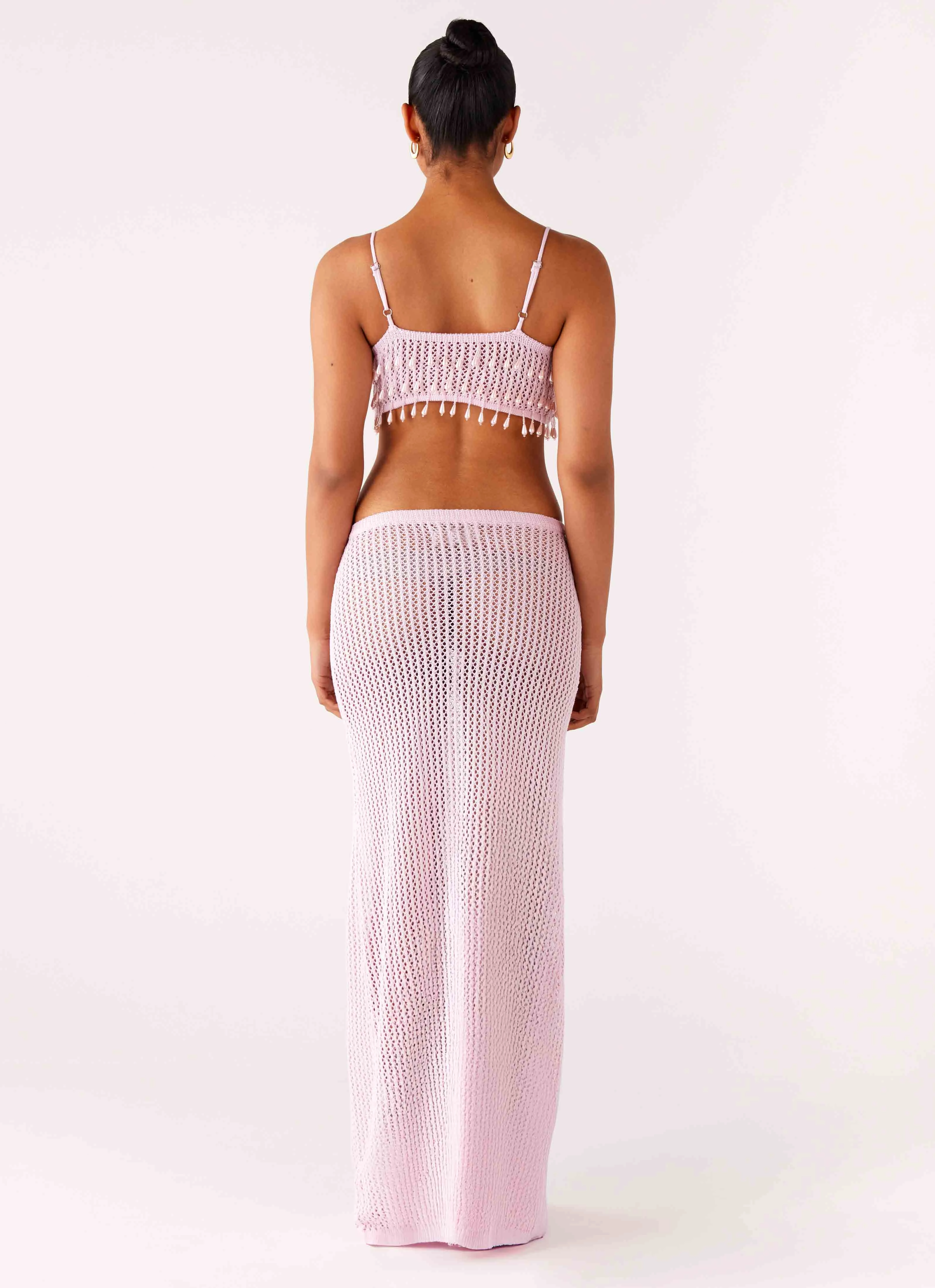 Light and Comfortable Wear Shellbound Crochet Maxi Dress - Pink