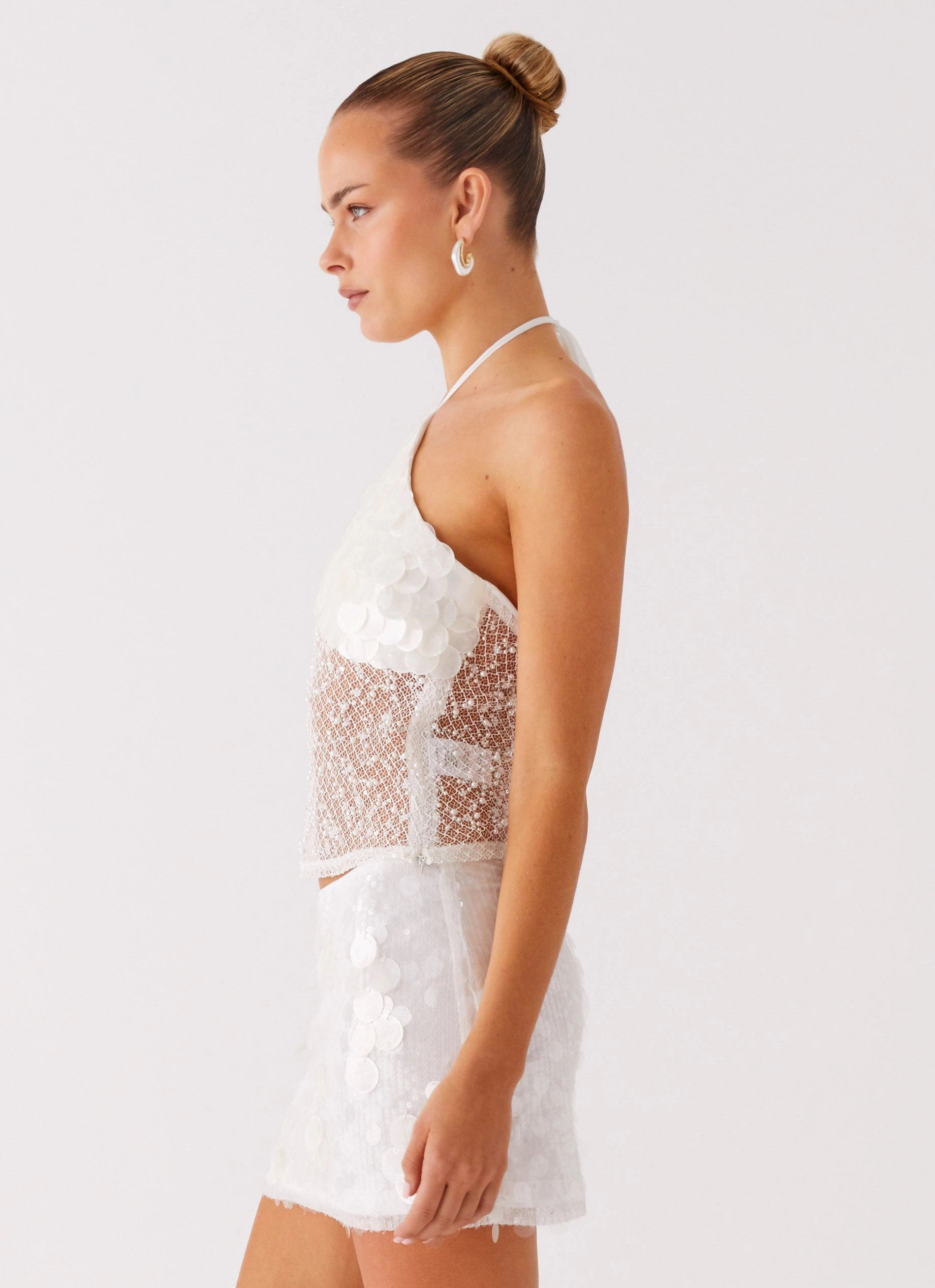 Shelly Halter Top - White DurableBlend