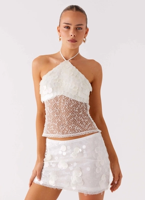 Shelly Halter Top - White NonScratchSurface