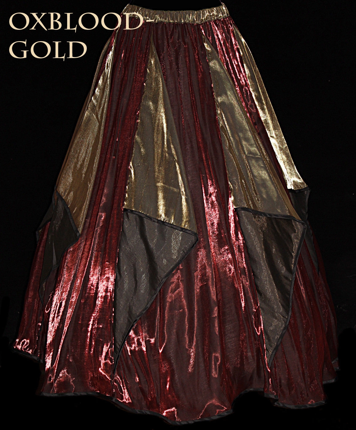 Layered Look Wrap Front Shimmer Scroll Skirt