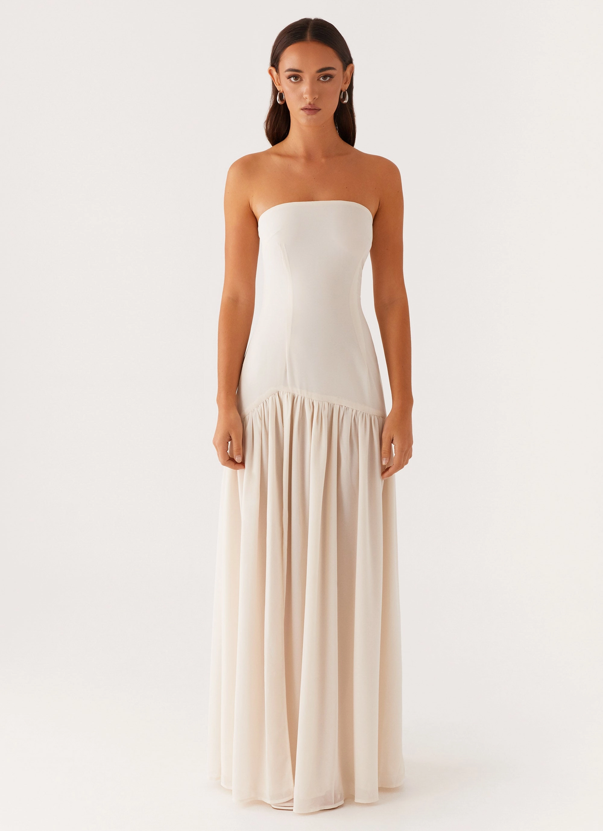 Eden Strapless Maxi Dress - Ivory Luxe Comfort