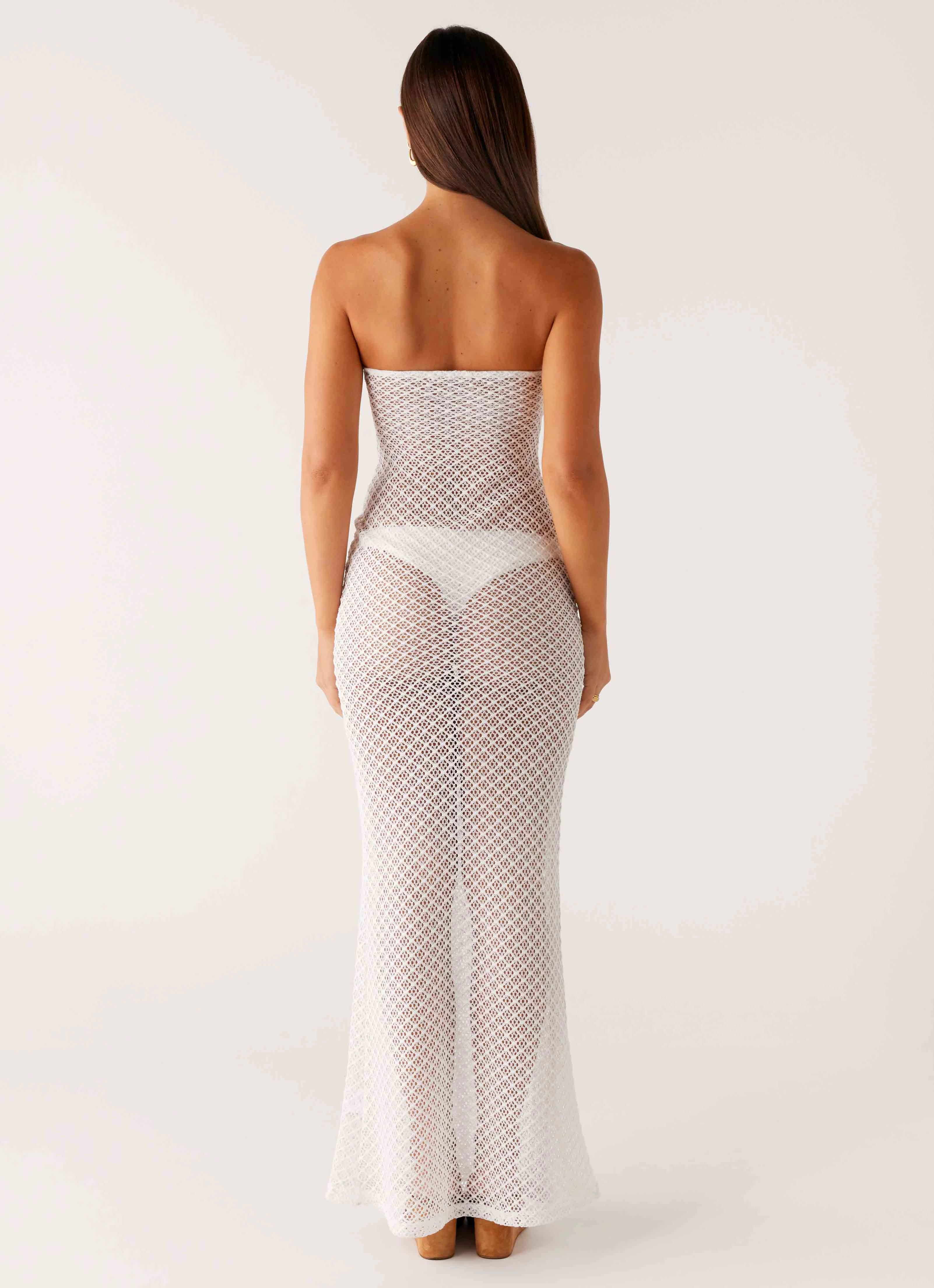 Simple yet chic gown Showcase Crochet Maxi Dress - Ivory