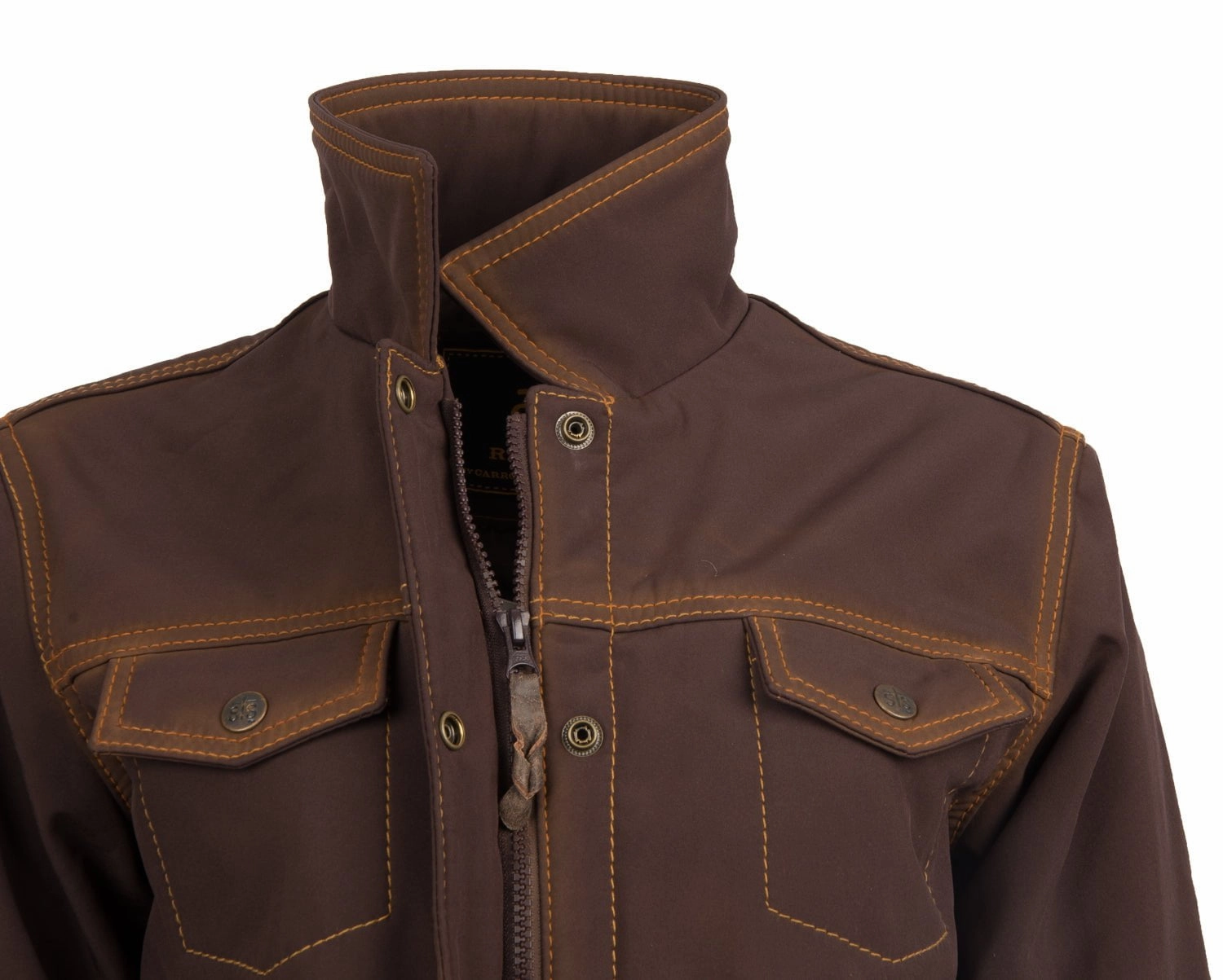 Reinforced Elbow Patches STS Ranchwear Womens Brumby Brown Polyester Softshell Jacket