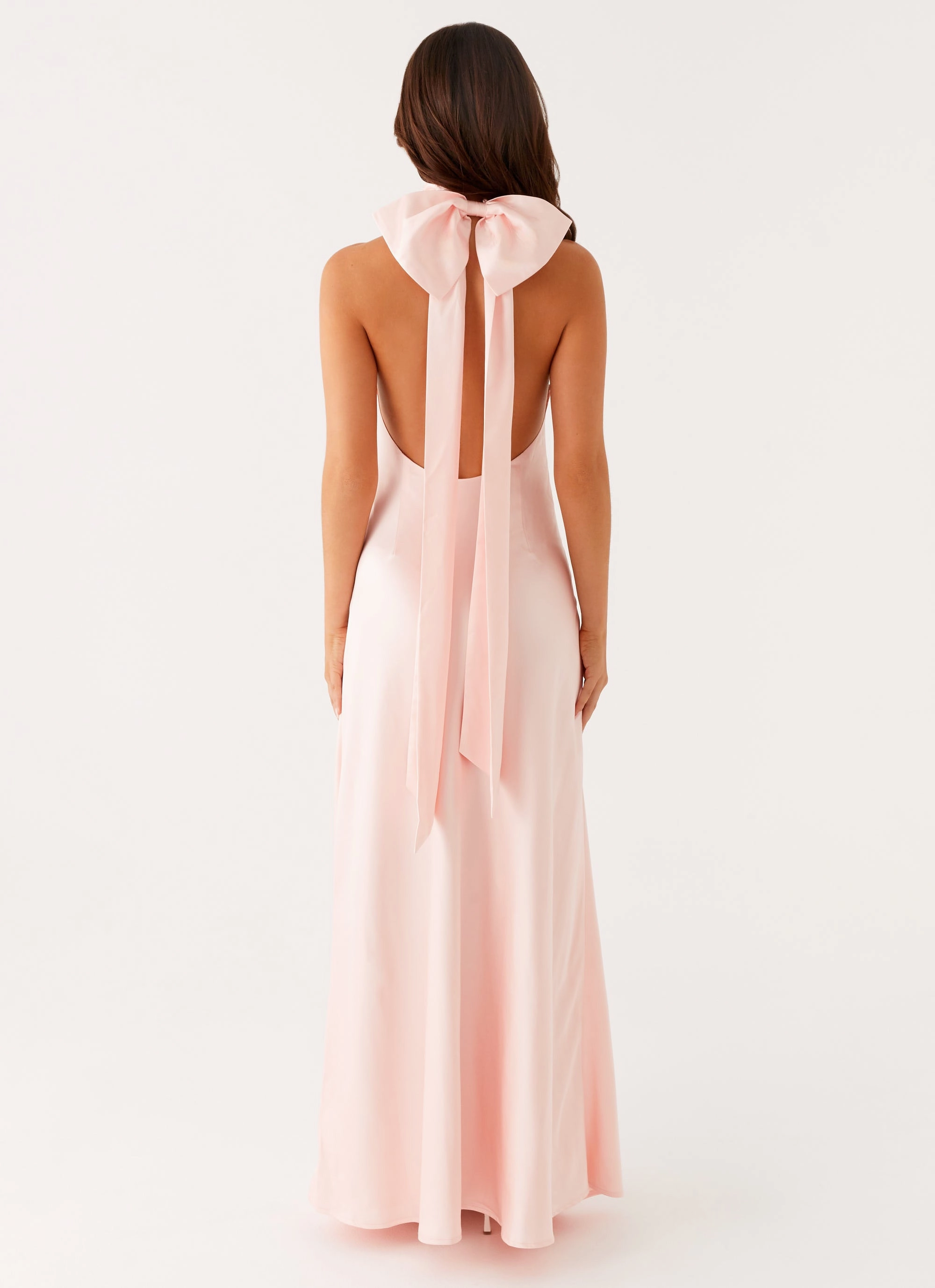 Siani Backless Maxi Dress - Pink Timeless Wearable Semi Fit