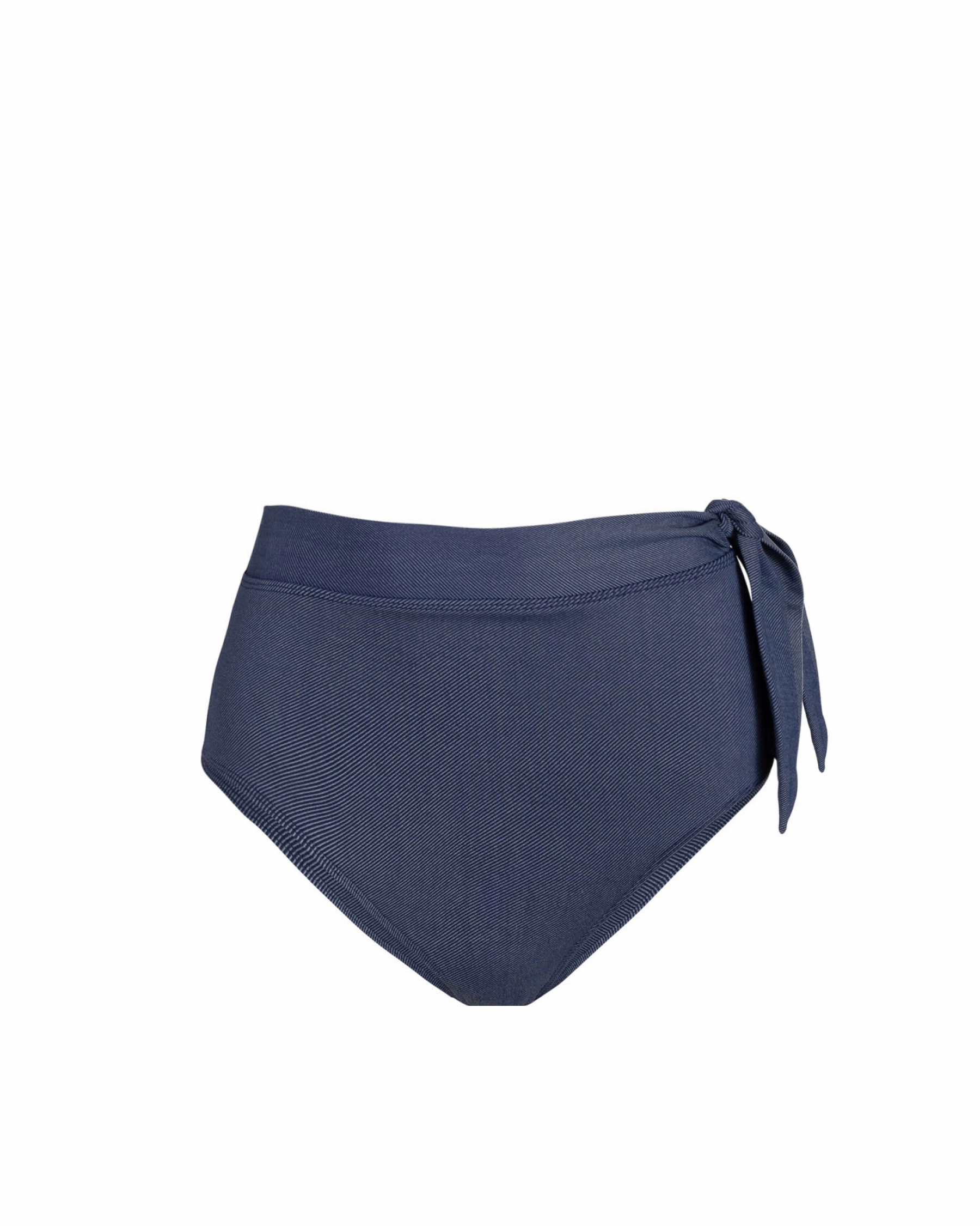 Side Tie High Waist Bottom In Indigo Twill Water-resistant