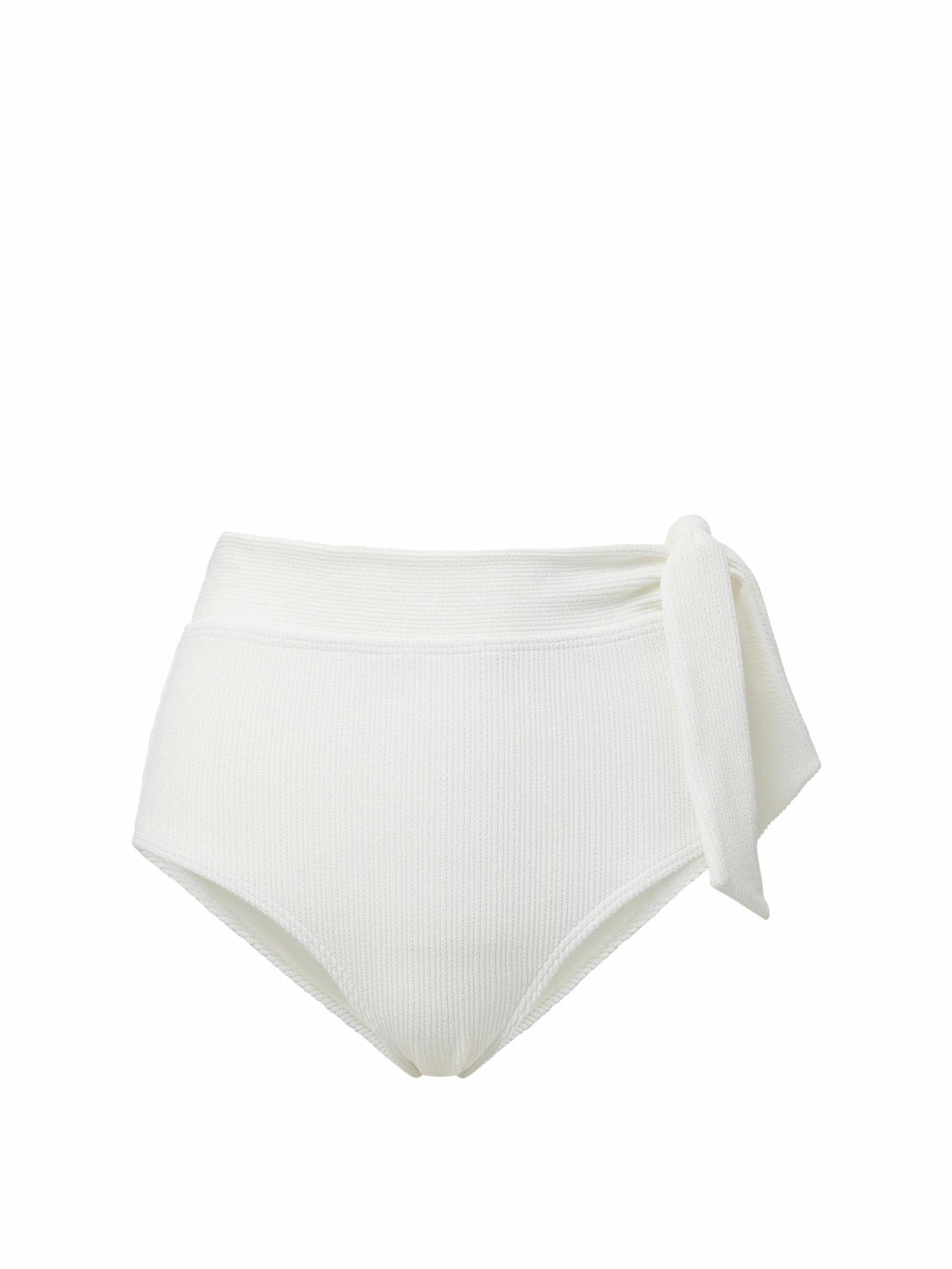 Lightweight Material Side Tie High Waist Bottom Ivory Texture