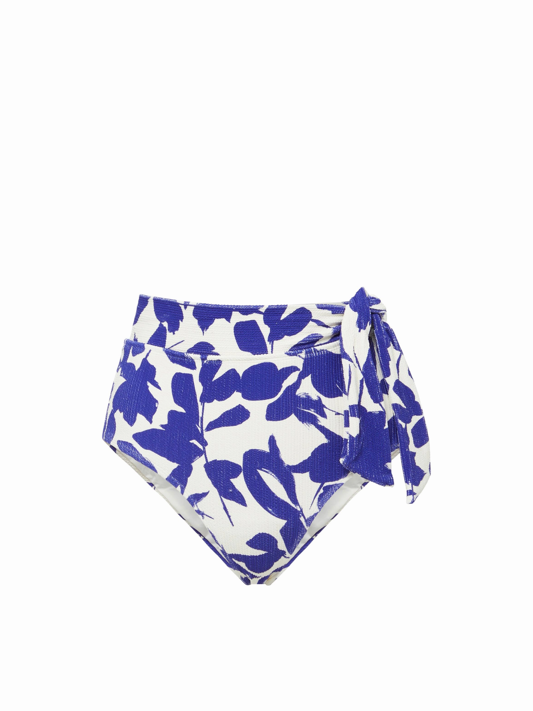 UPF Rated Fabric Side Tie High Waist Bottom Moraea Garden Texture